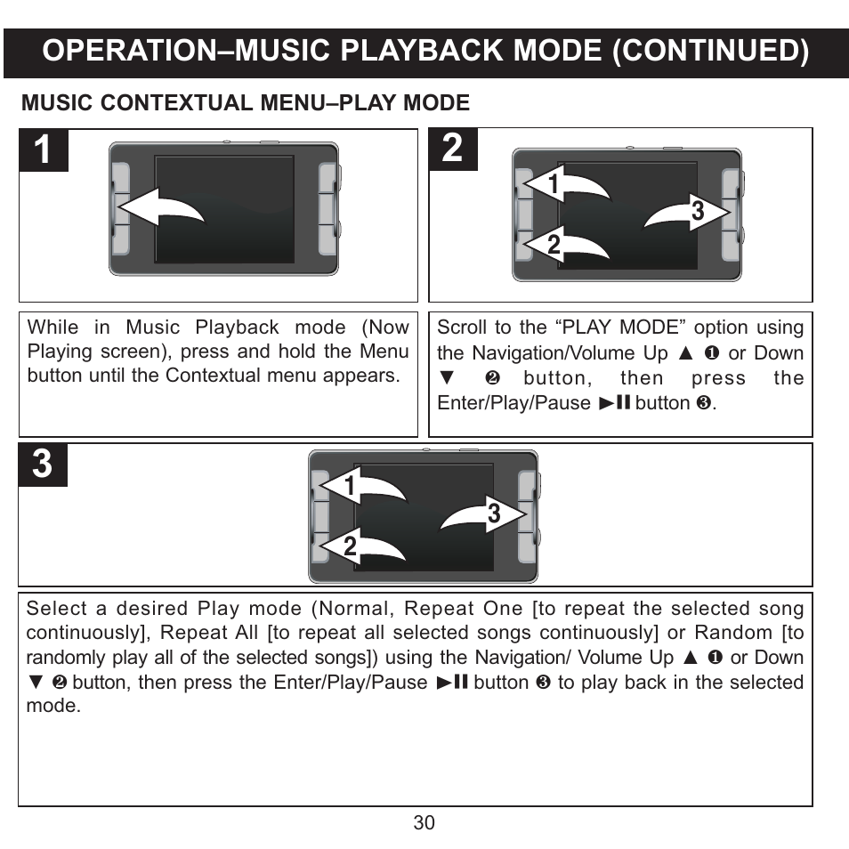 Operation–music playback mode (continued) | Memorex MMP9008 User Manual | Page 31 / 142