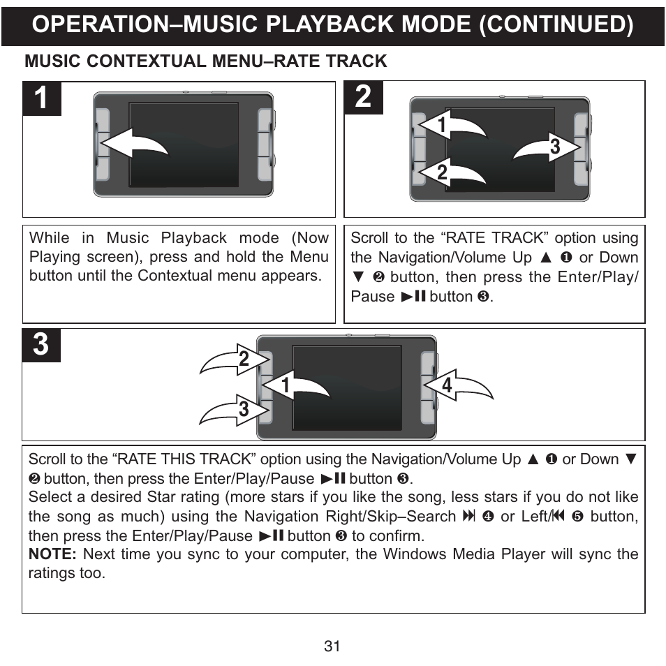 Operation–music playback mode (continued) | Memorex MMP9008 User Manual | Page 32 / 142