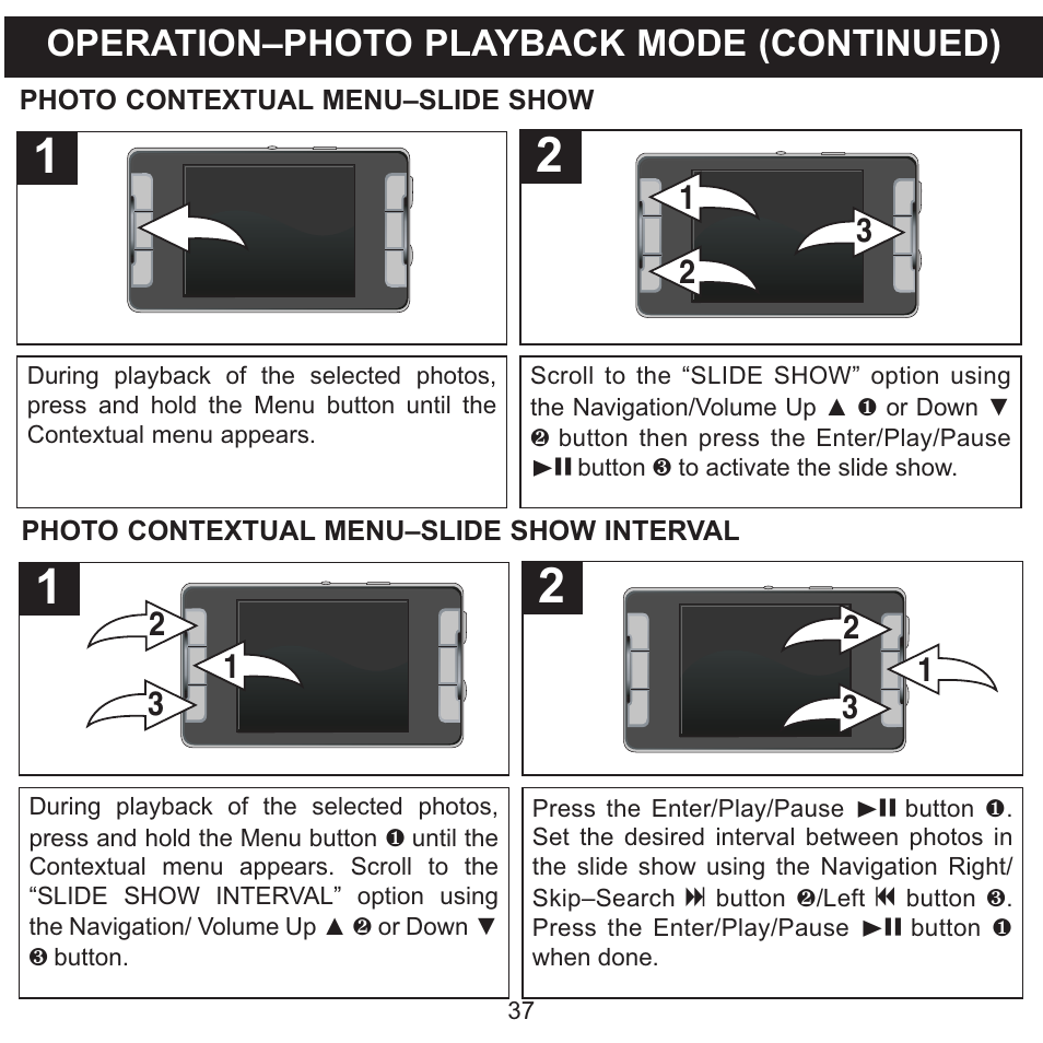 Operation–photo playback mode (continued) | Memorex MMP9008 User Manual | Page 38 / 142