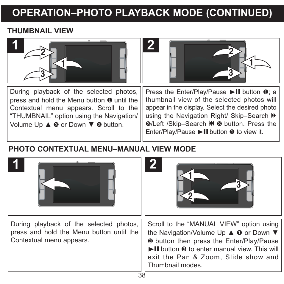 Operation–photo playback mode (continued) | Memorex MMP9008 User Manual | Page 39 / 142