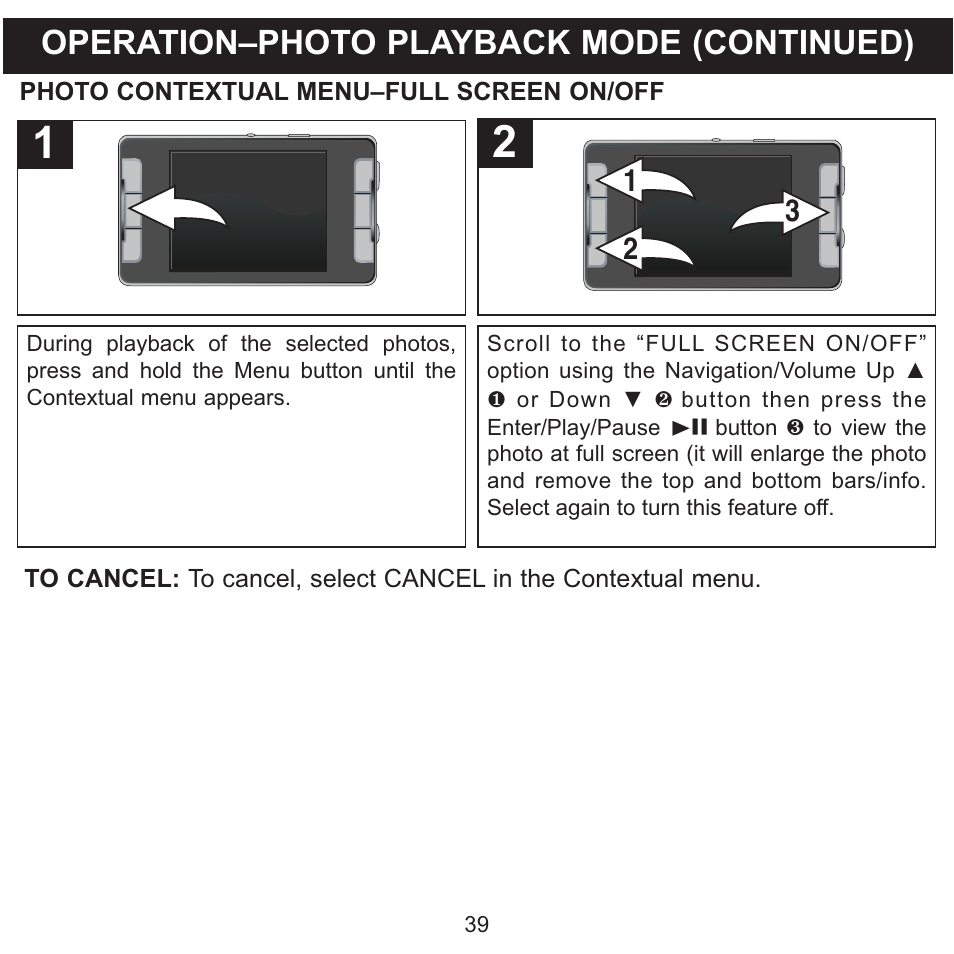 Operation–photo playback mode (continued) | Memorex MMP9008 User Manual | Page 40 / 142