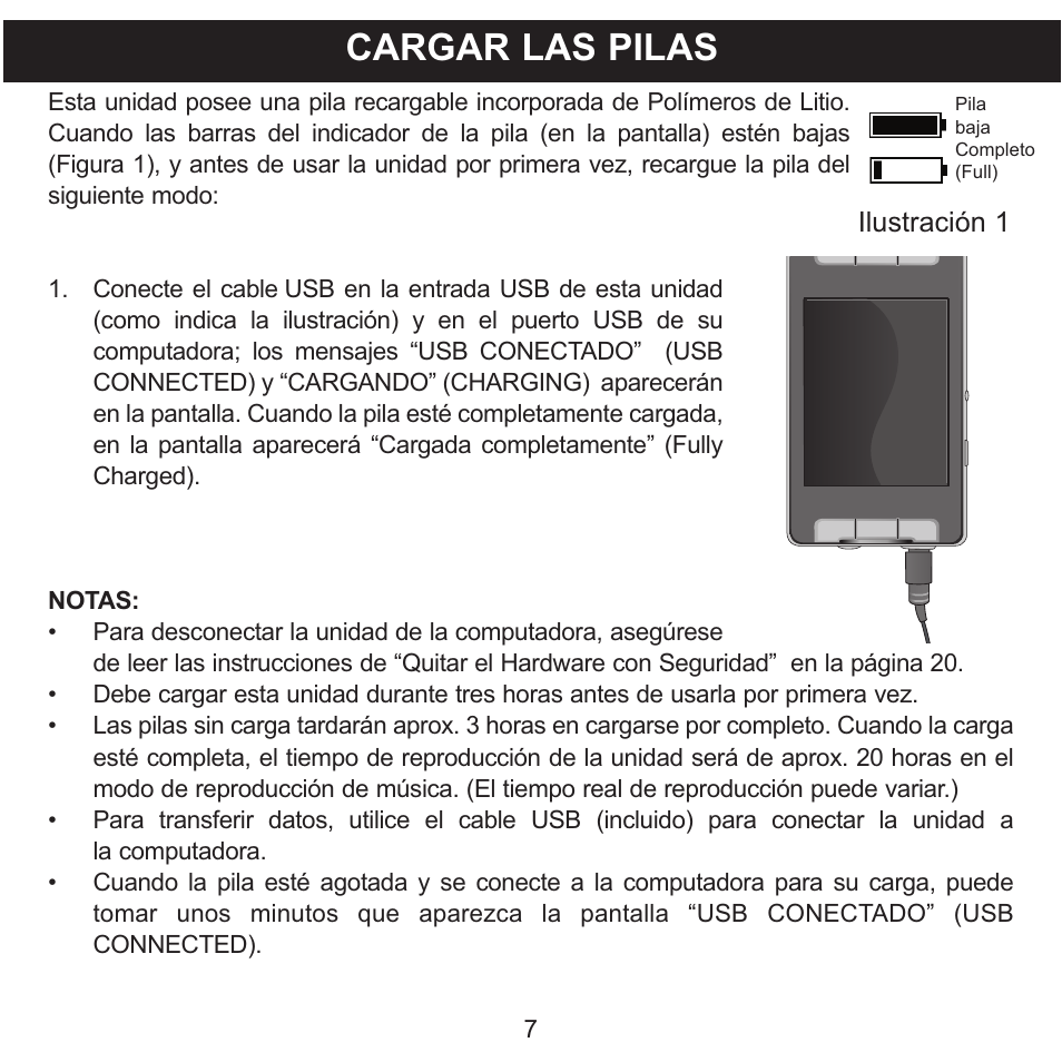 Cargar las pilas | Memorex MMP9008 User Manual | Page 78 / 142