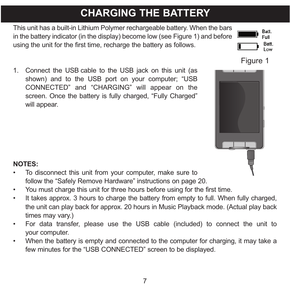 Charging the battery | Memorex MMP9008 User Manual | Page 8 / 142