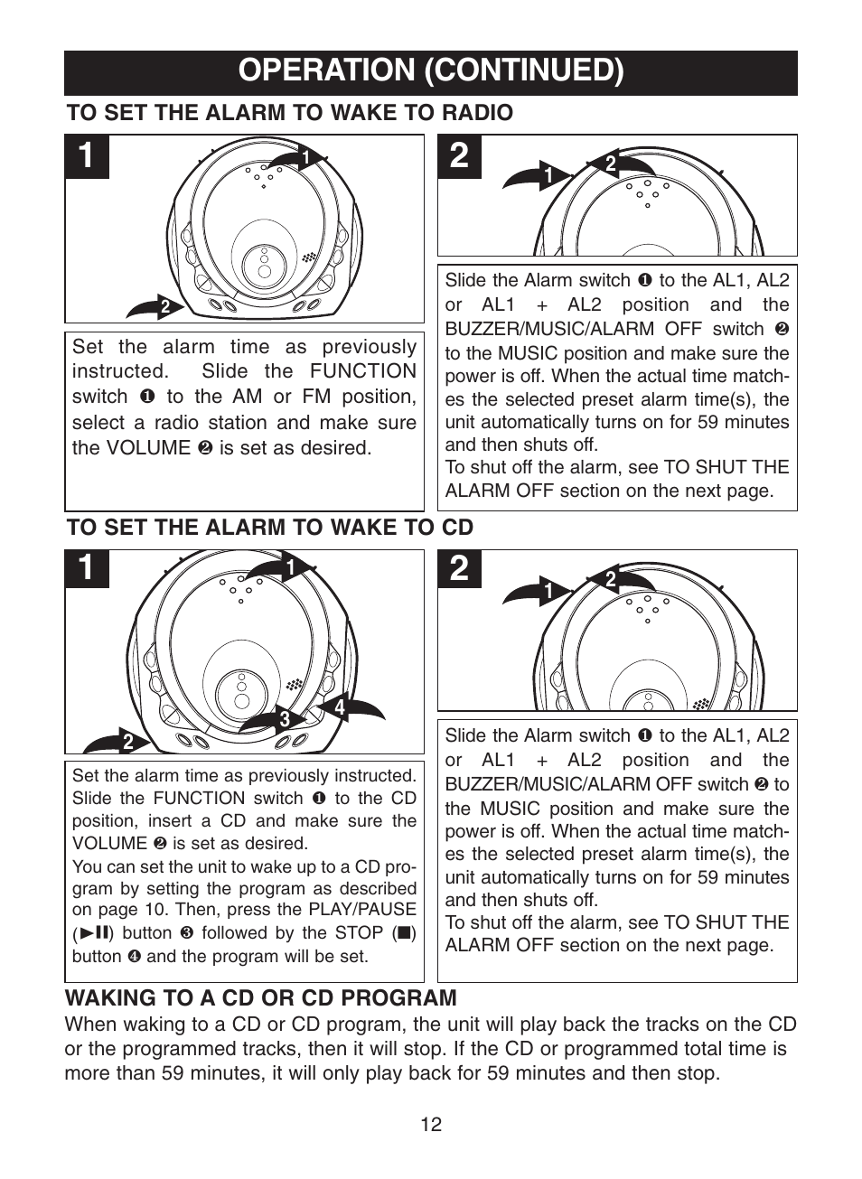 Operation (continued) | Memorex MC2863 User Manual | Page 13 / 19
