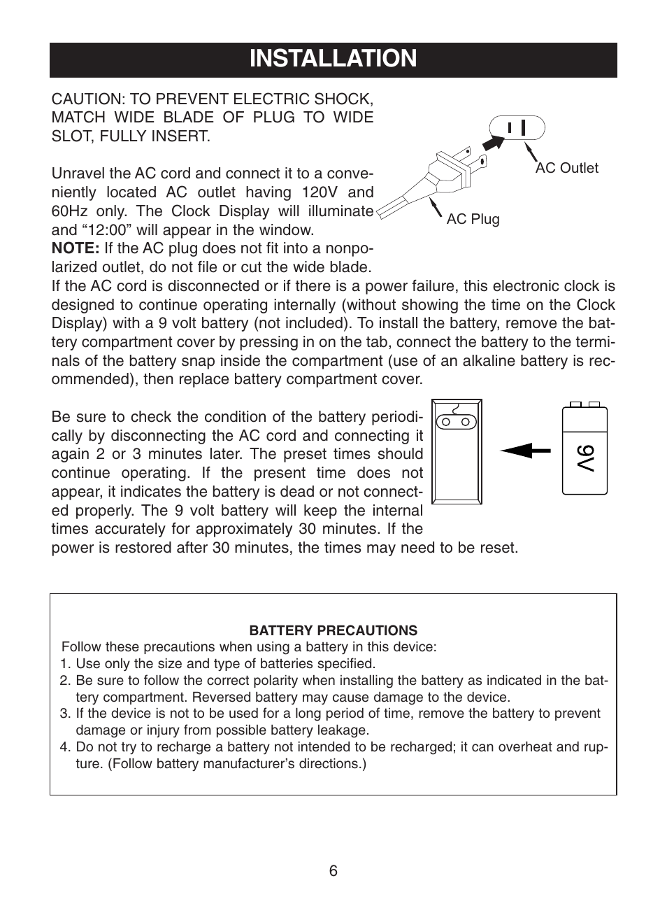 Installation | Memorex MC2863 User Manual | Page 7 / 19