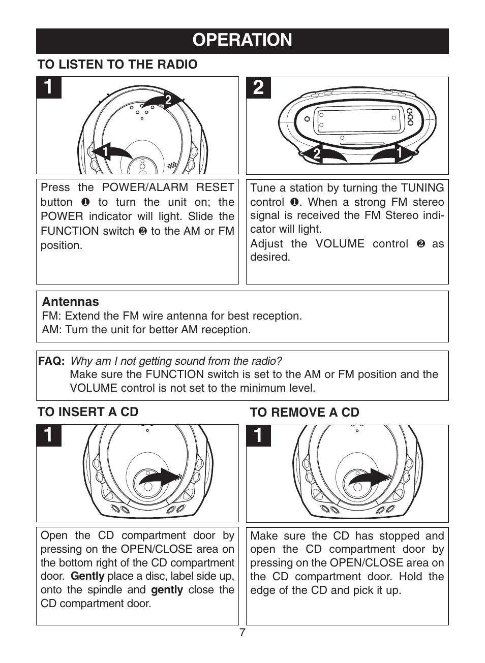 Operation | Memorex MC2863 User Manual | Page 8 / 19