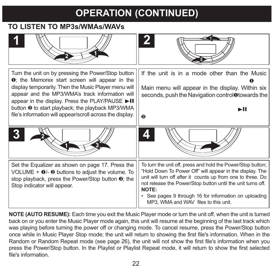Operation (continued) | Memorex MMP8560 User Manual | Page 23 / 41