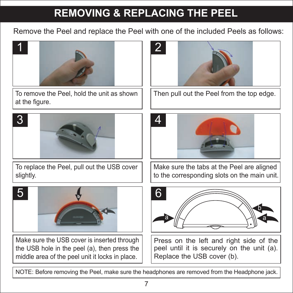 Removing & replacing the peel | Memorex MMP8560 User Manual | Page 8 / 41