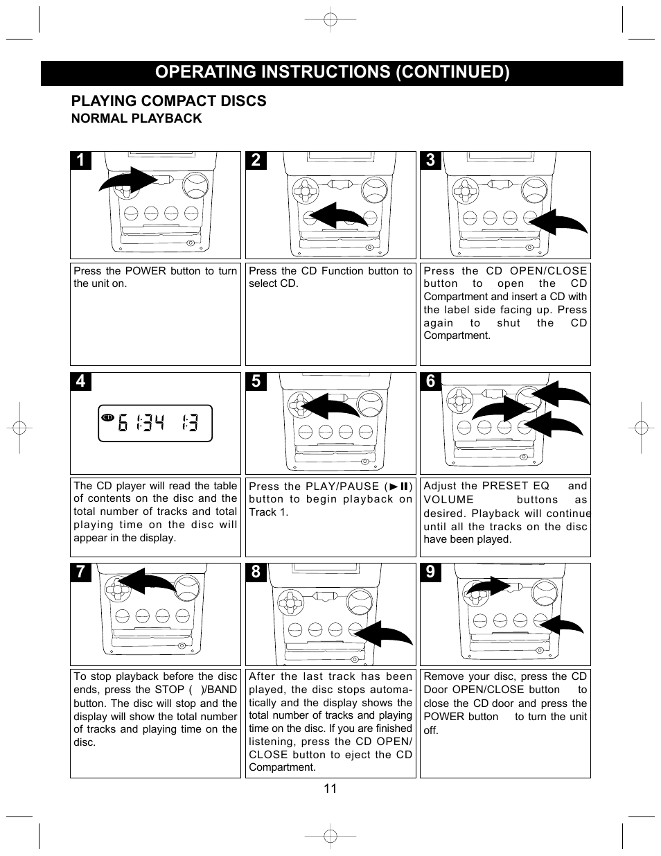 Operating instructions (continued) | Memorex MX4302 User Manual | Page 12 / 21