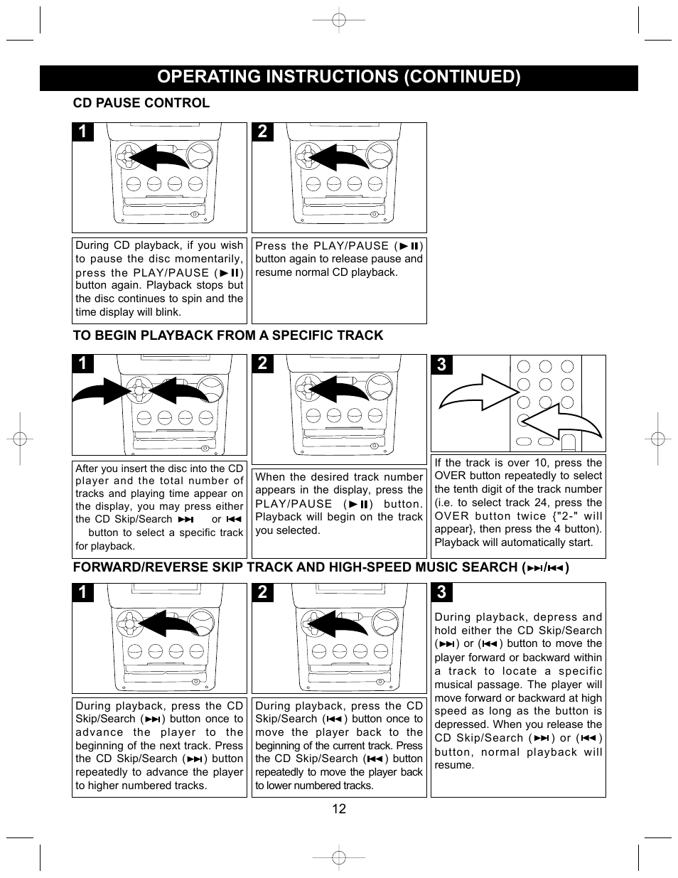 Operating instructions (continued) | Memorex MX4302 User Manual | Page 13 / 21