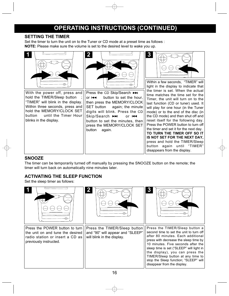 Operating instructions (continued) | Memorex MX4302 User Manual | Page 17 / 21