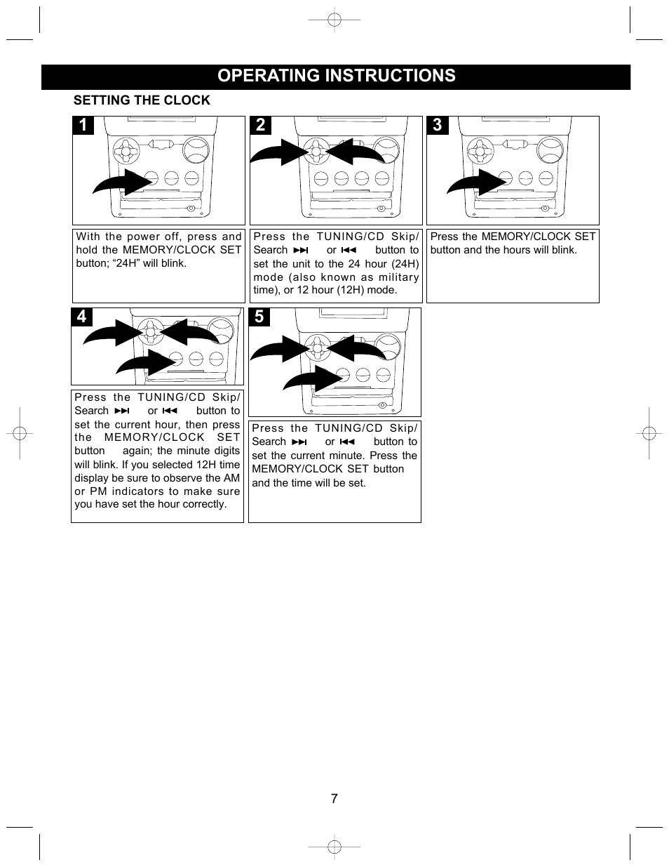 Operating instructions | Memorex MX4302 User Manual | Page 8 / 21