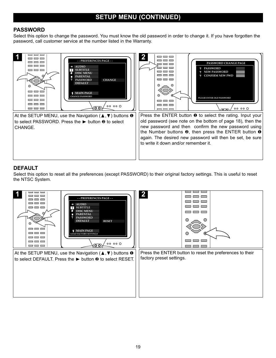 Setup menu (continued) | Memorex MVD2029 User Manual | Page 20 / 36