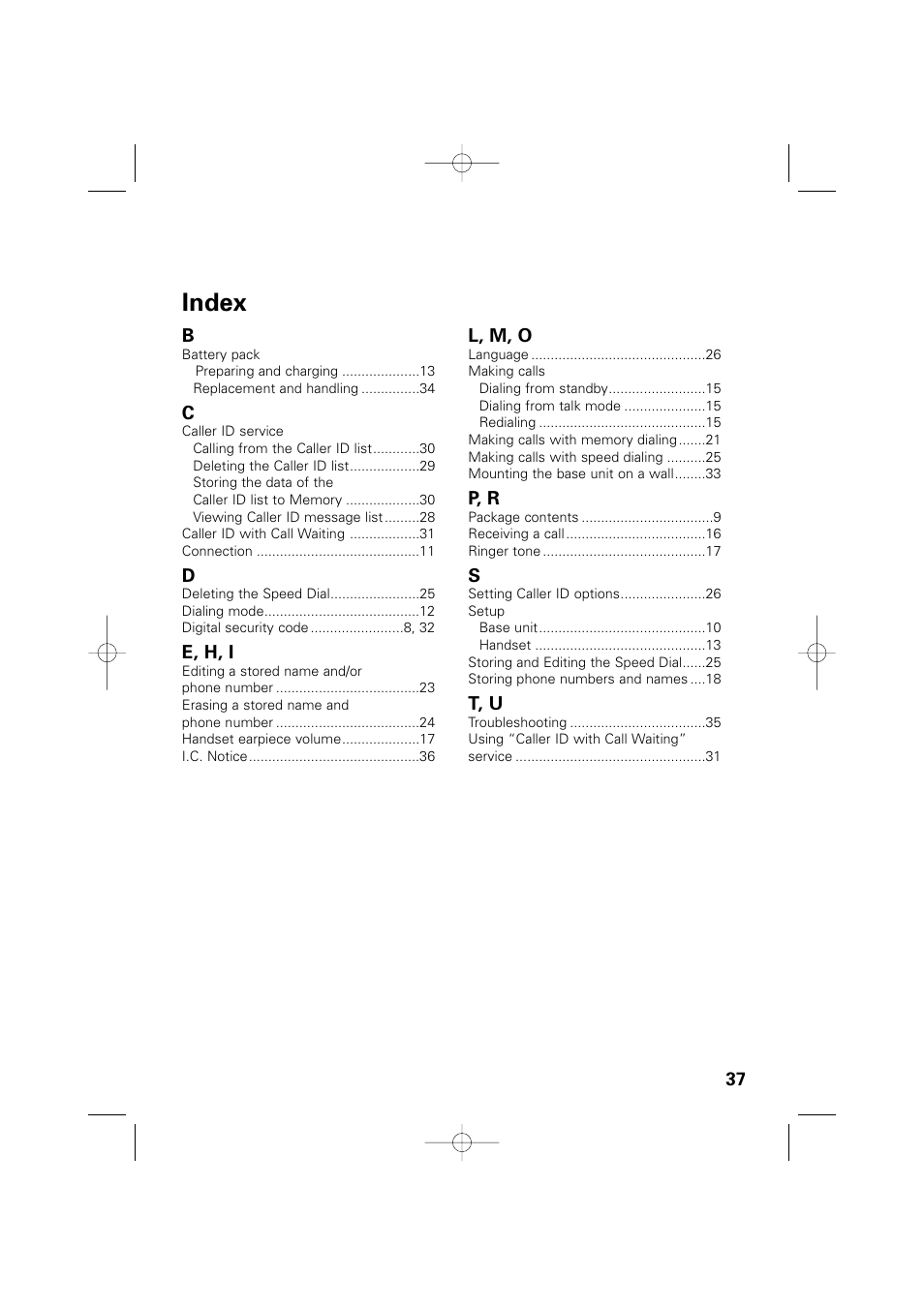 Index | Memorex MPH6935 User Manual | Page 37 / 40