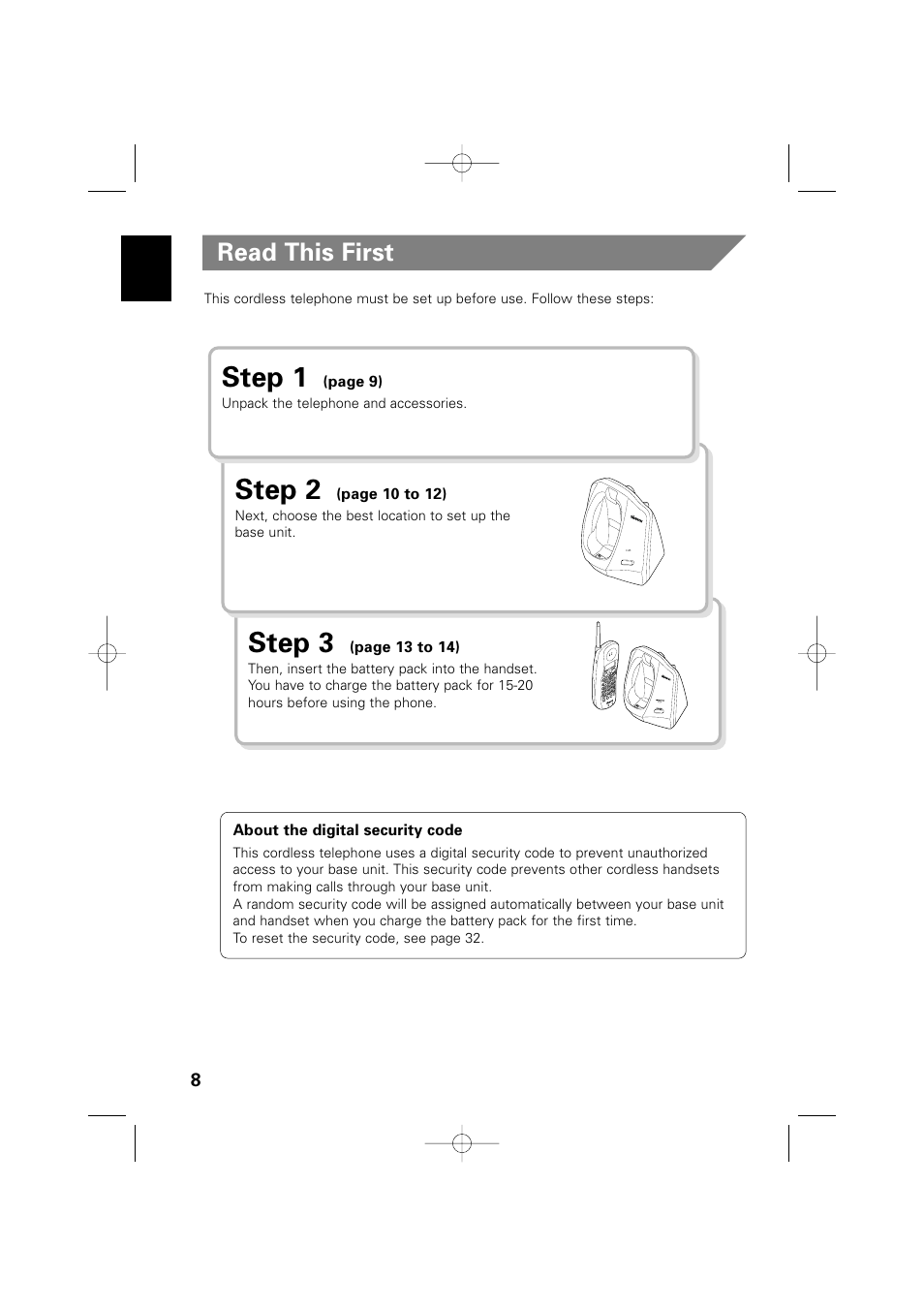 Step 1, Step 2, Step 3 | Read this first | Memorex MPH6935 User Manual | Page 8 / 40