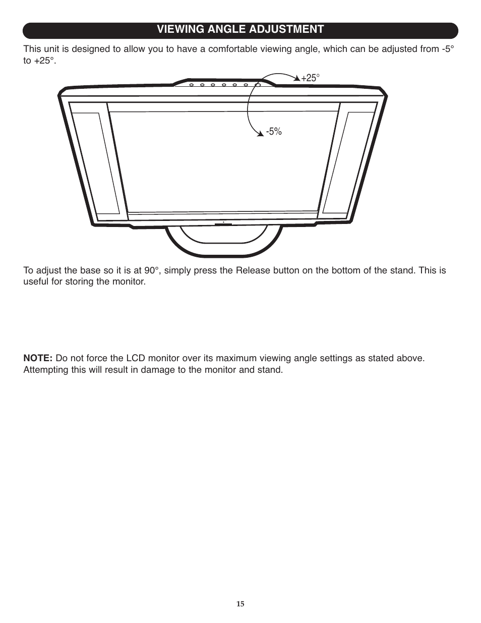 Viewing angle adjustment | Memorex MT1701 User Manual | Page 16 / 33