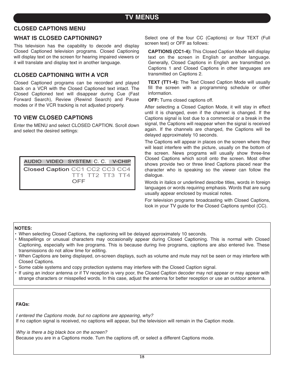 Tv menus | Memorex MT1701 User Manual | Page 19 / 33