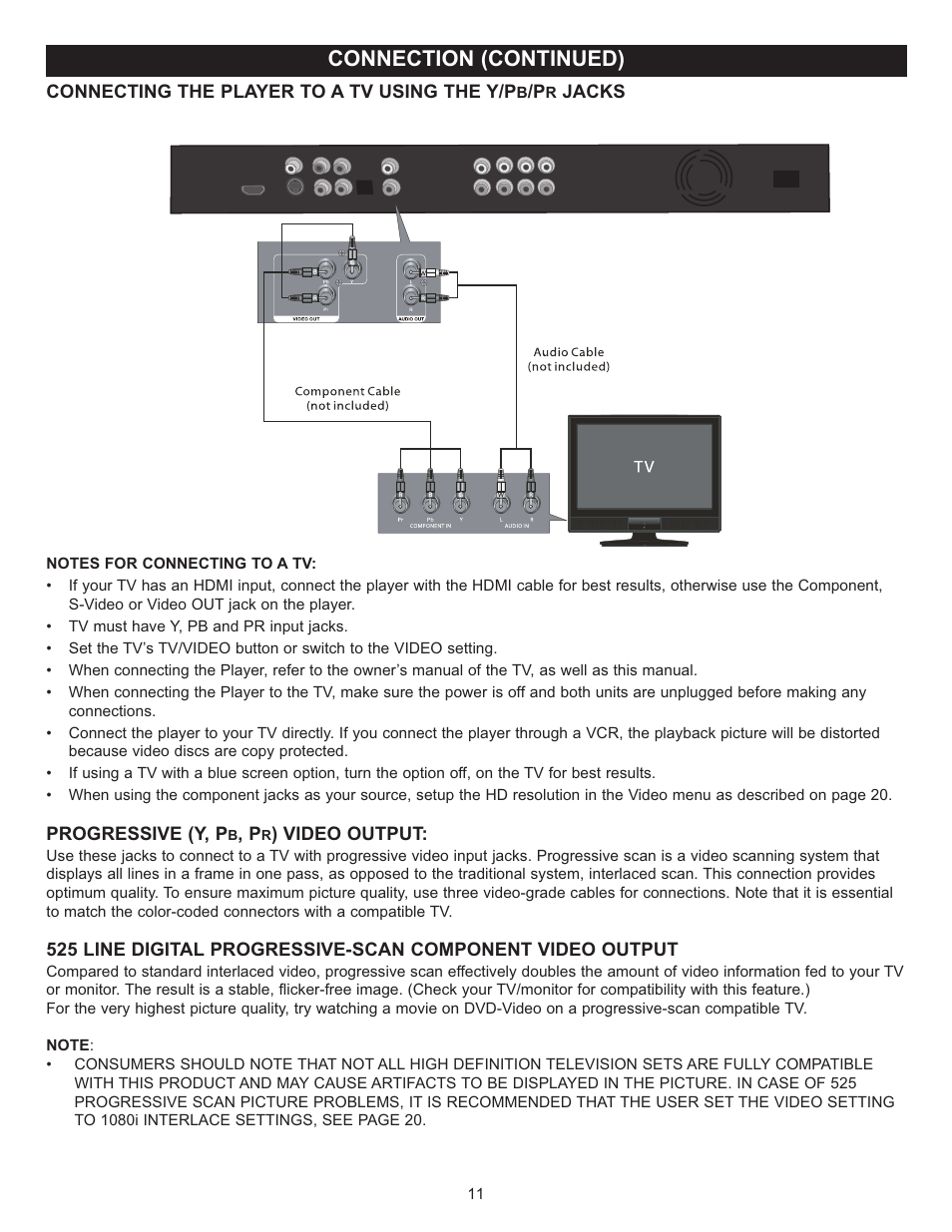 Connection (continued) | Memorex Digital Video Disc Player User Manual | Page 11 / 86