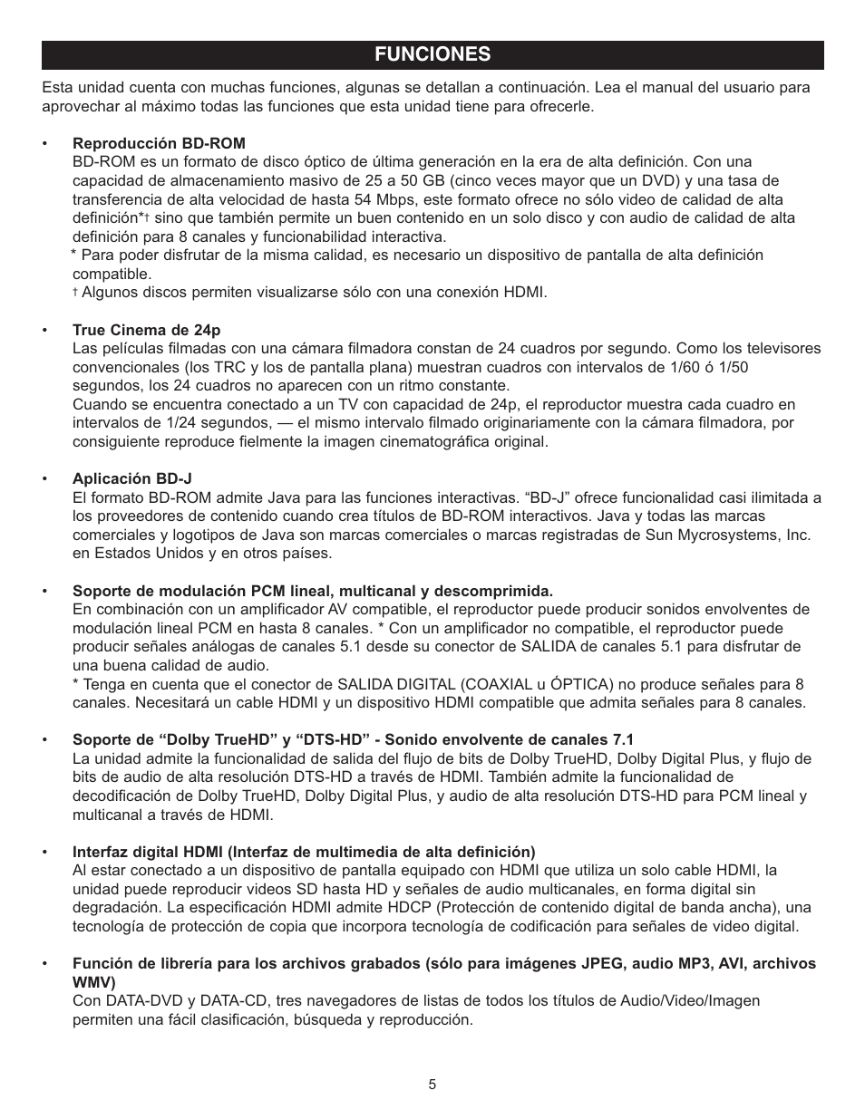 Funciones | Memorex Digital Video Disc Player User Manual | Page 48 / 86