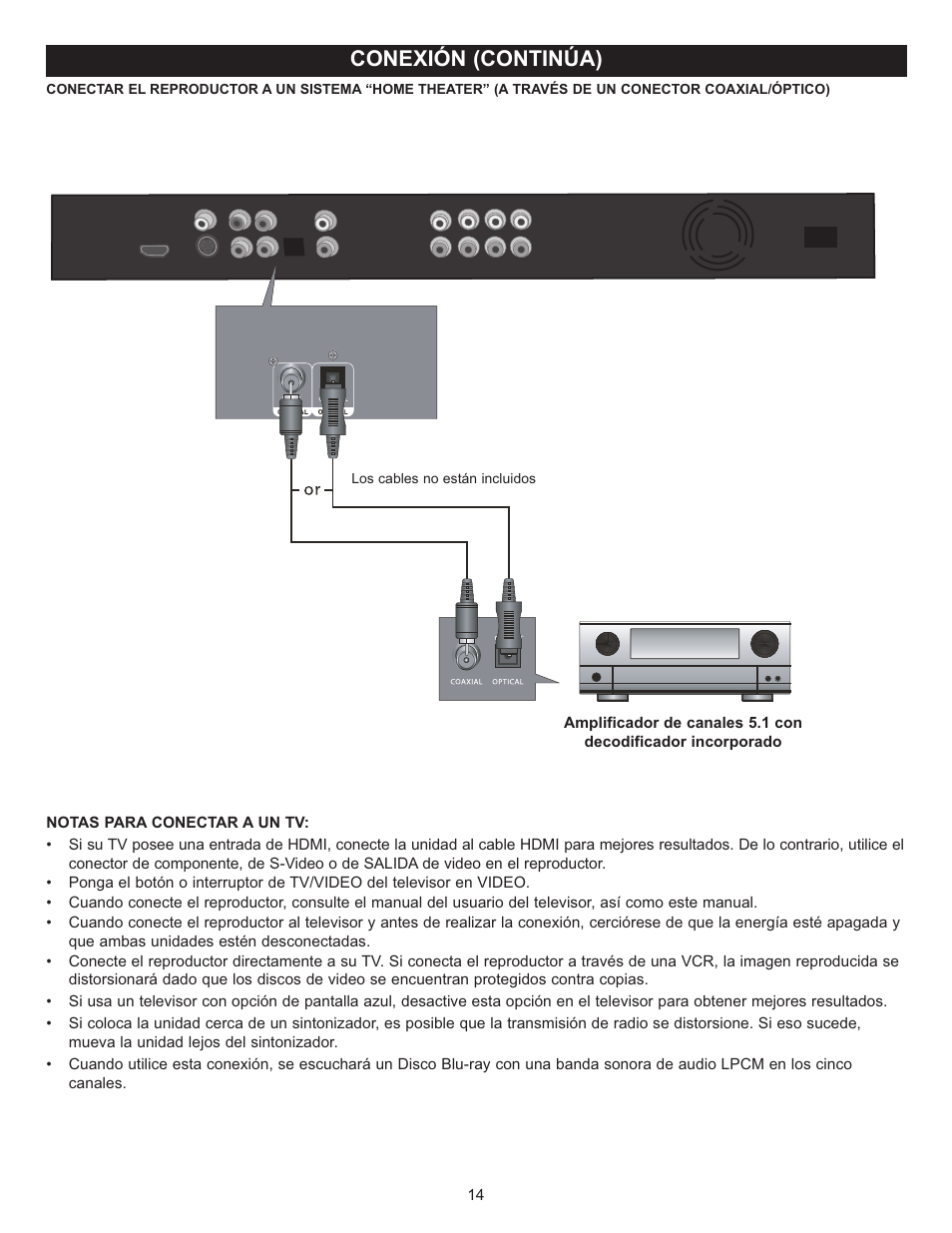Conexión (continúa) | Memorex Digital Video Disc Player User Manual | Page 57 / 86