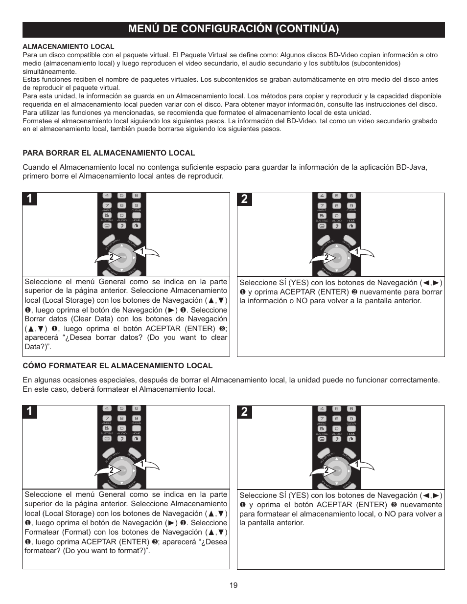 Menú de configuración (continúa) | Memorex Digital Video Disc Player User Manual | Page 62 / 86