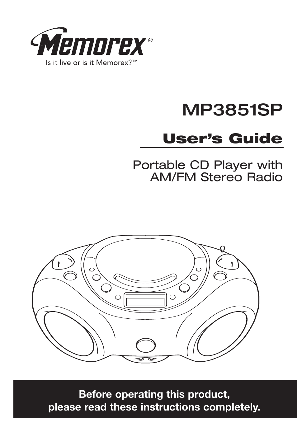 Memorex MP3851SP User Manual | 36 pages