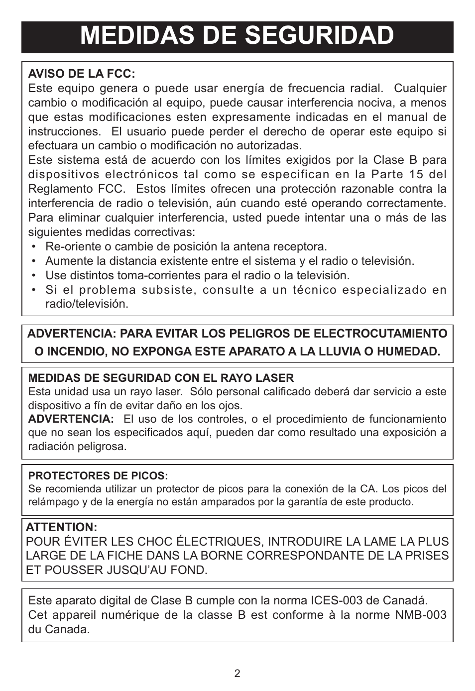Medidas de seguridad | Memorex MP3851SP User Manual | Page 21 / 36