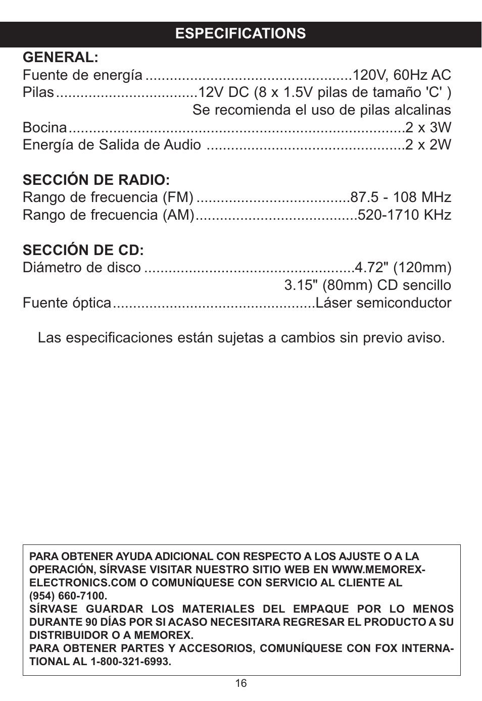 Memorex MP3851SP User Manual | Page 35 / 36