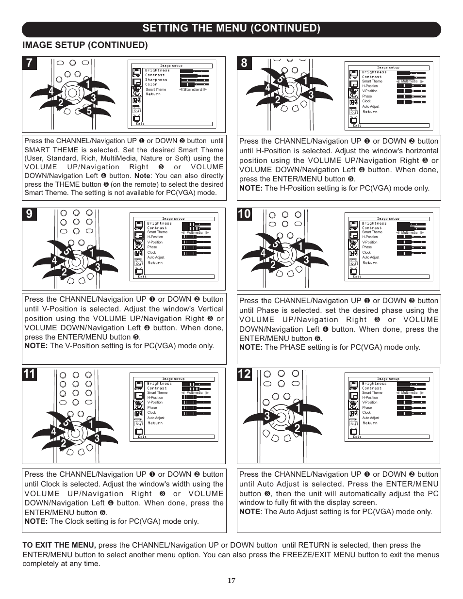 Setting the menu (continued) | Memorex MLT2022 User Manual | Page 18 / 37