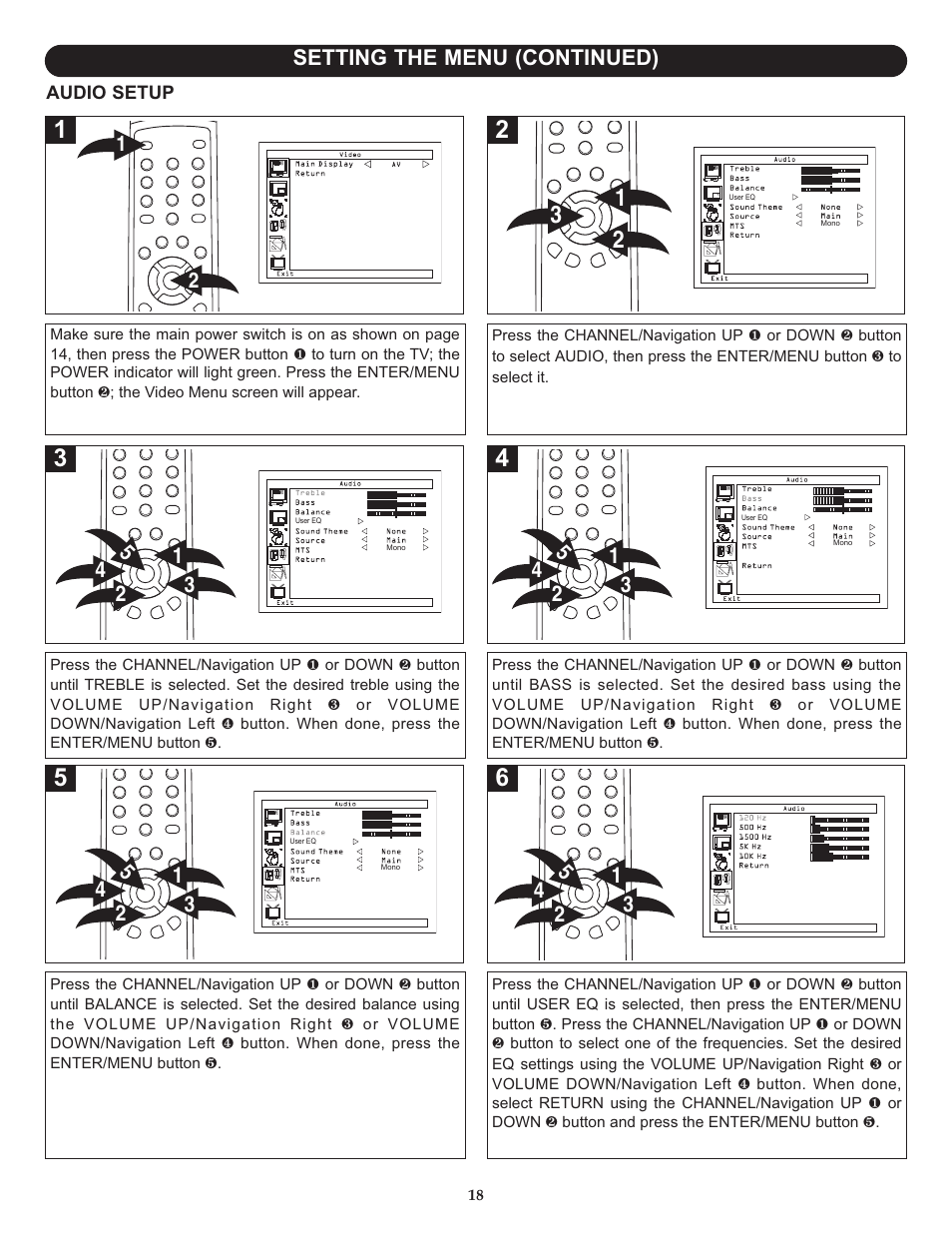 Setting the menu (continued), Audio setup | Memorex MLT2022 User Manual | Page 19 / 37