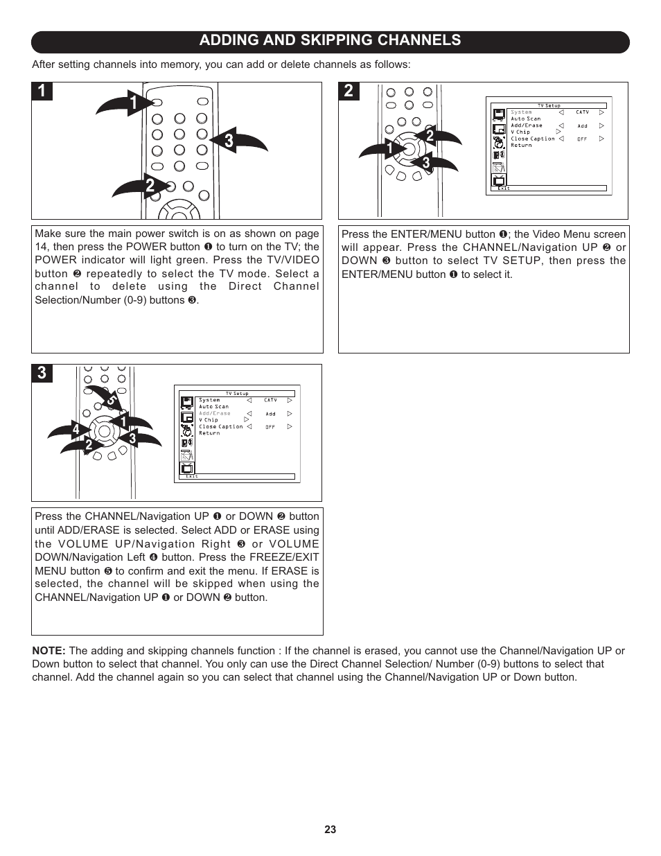Adding and skipping channels | Memorex MLT2022 User Manual | Page 24 / 37