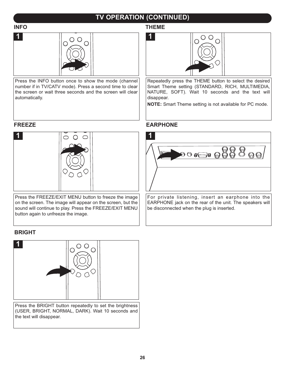 Tv operation (continued) | Memorex MLT2022 User Manual | Page 27 / 37