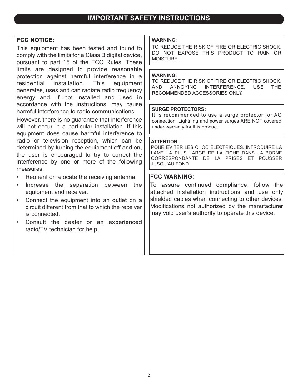 Important safety instructions | Memorex MLT2022 User Manual | Page 3 / 37