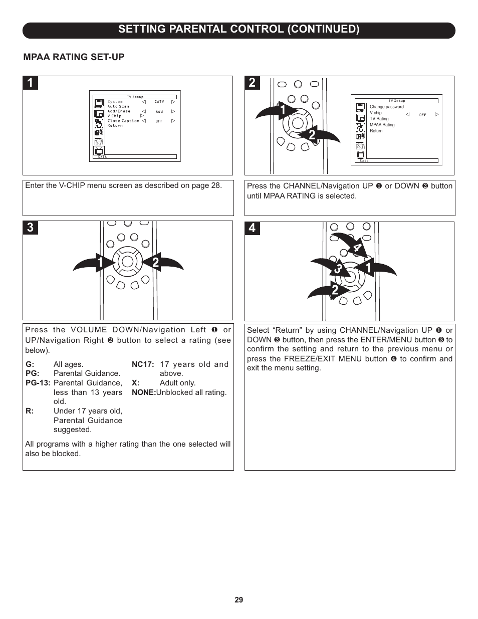 Setting parental control (continued) | Memorex MLT2022 User Manual | Page 30 / 37