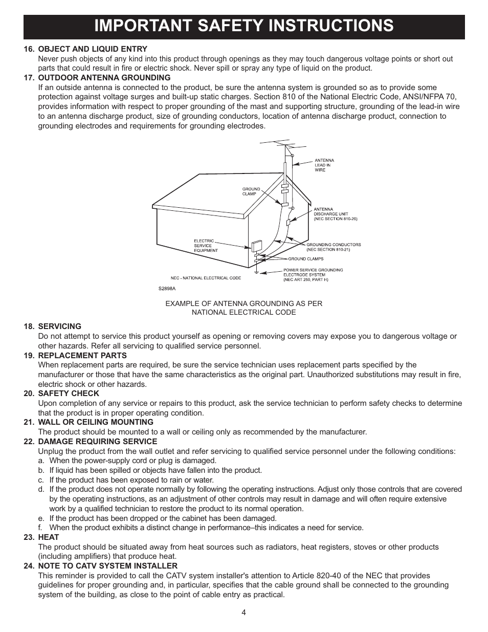 Important safety instructions | Memorex MVUC821 User Manual | Page 5 / 59