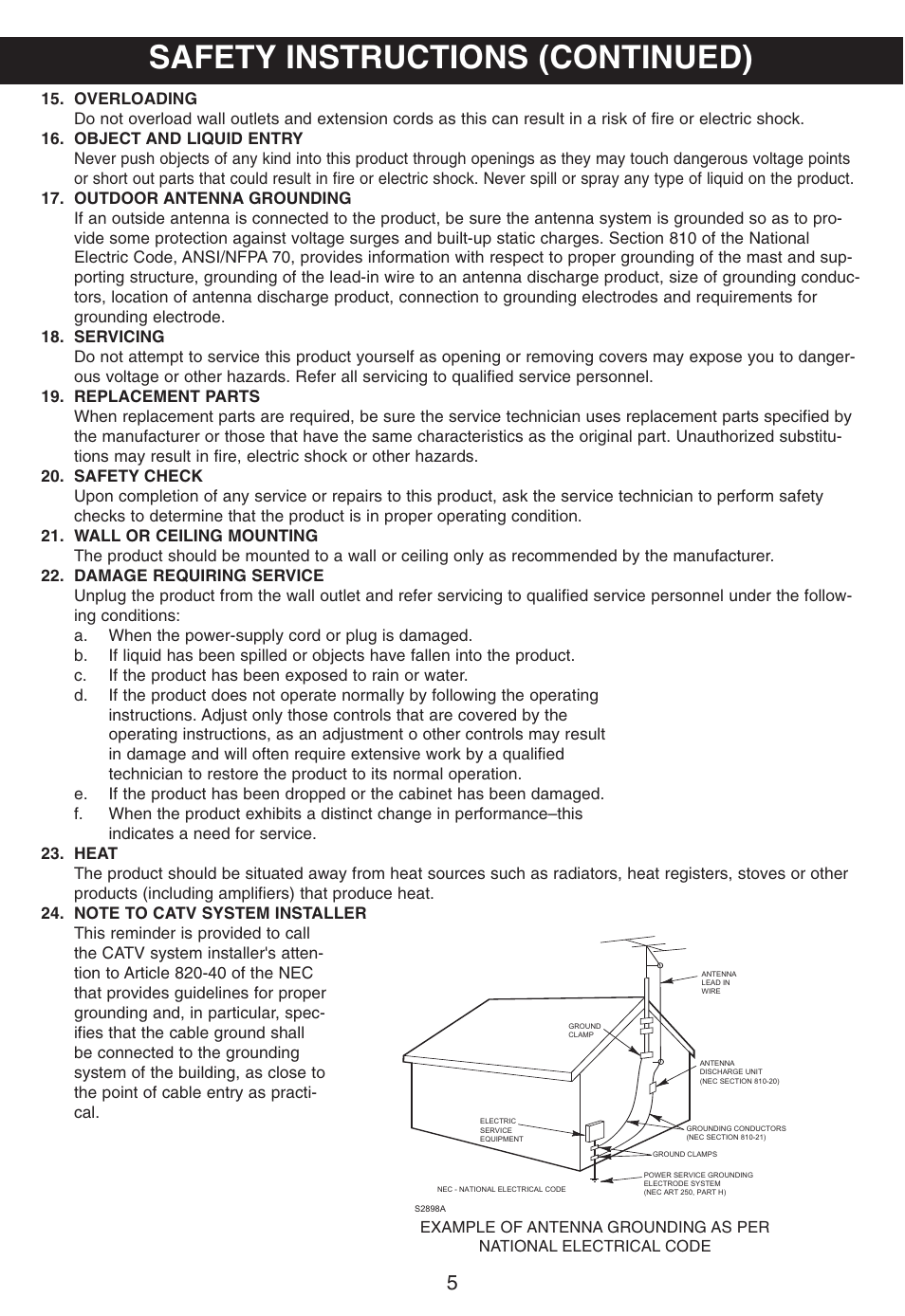 Safety instructions (continued) | Memorex MP3225 User Manual | Page 6 / 24