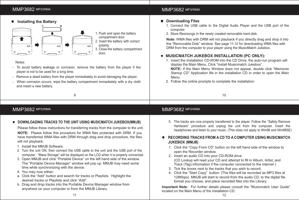 Mmp3682 | Memorex MMP3682 User Manual | Page 4 / 8
