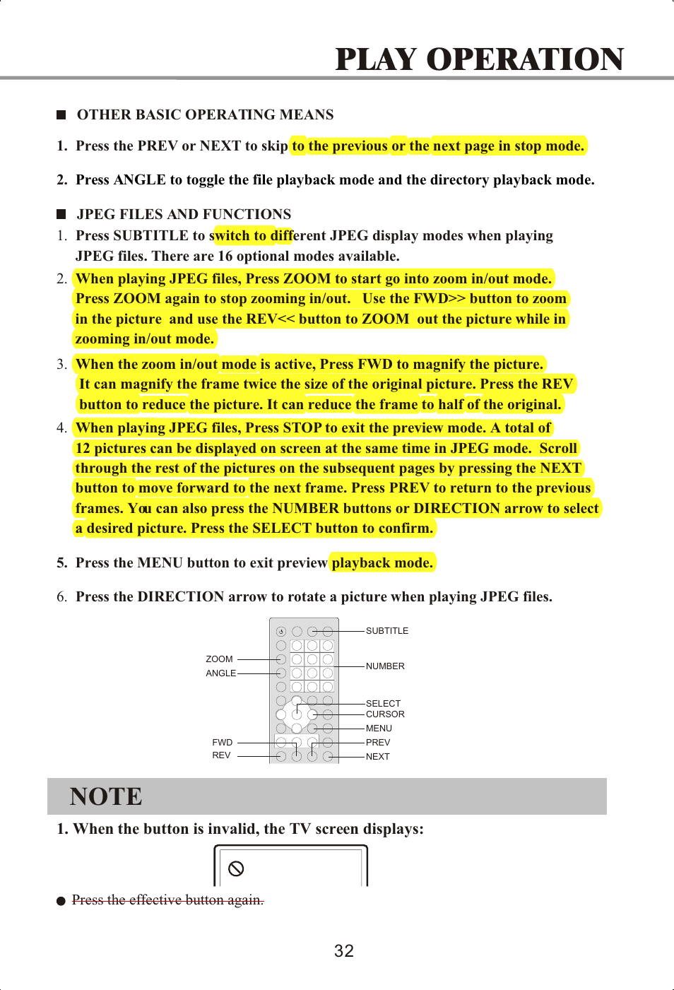 Play operation | Memorex MVDP1072 User Manual | Page 37 / 52