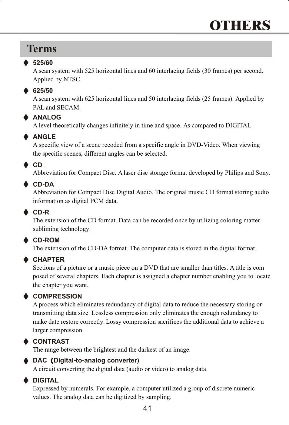 Others, Terms | Memorex MVDP1072 User Manual | Page 46 / 52
