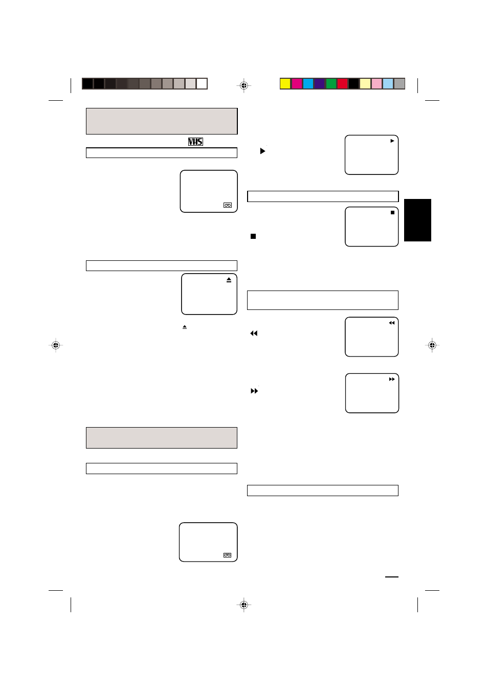 Colocacion y extraccion, Reproduccion | Memorex MVR2040A User Manual | Page 41 / 48