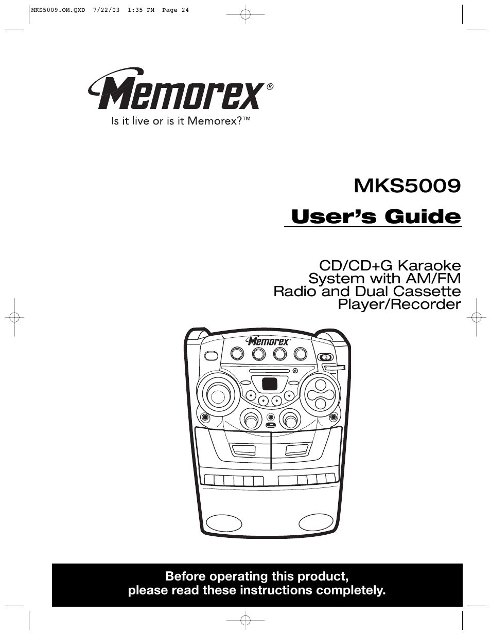 Memorex MB2186A User Manual | 24 pages