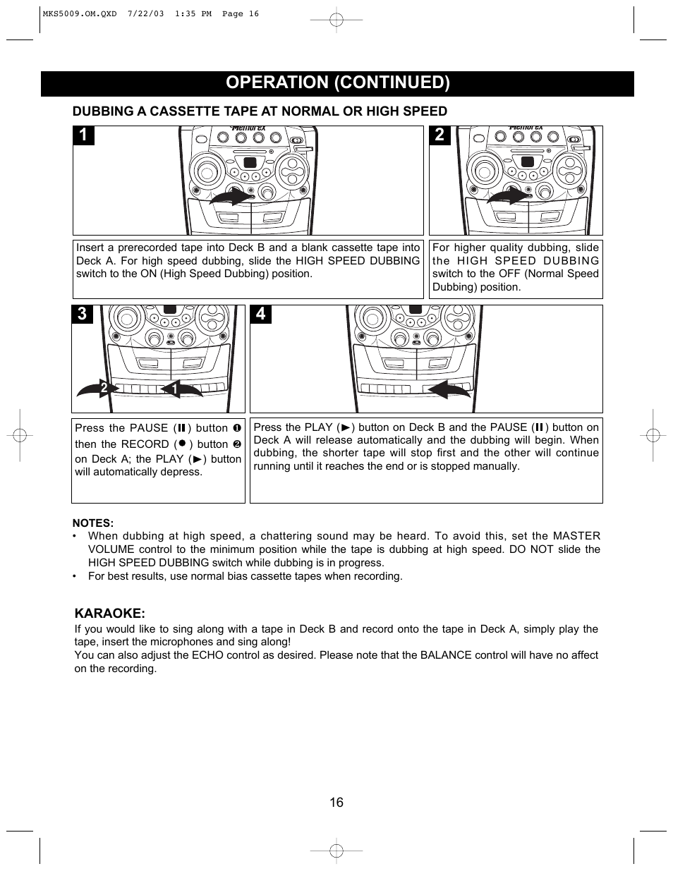 Operation (continued) | Memorex MB2186A User Manual | Page 17 / 24