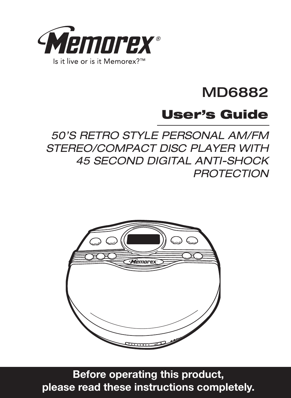 Memorex MD6882 User Manual | 19 pages