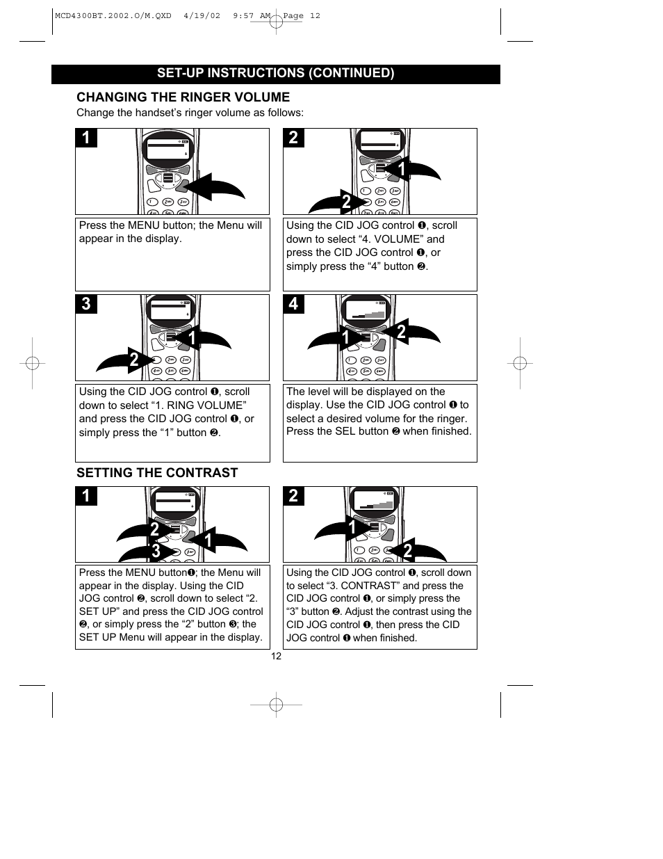 Setting the contrast | Memorex MCD4300BT User Manual | Page 13 / 37