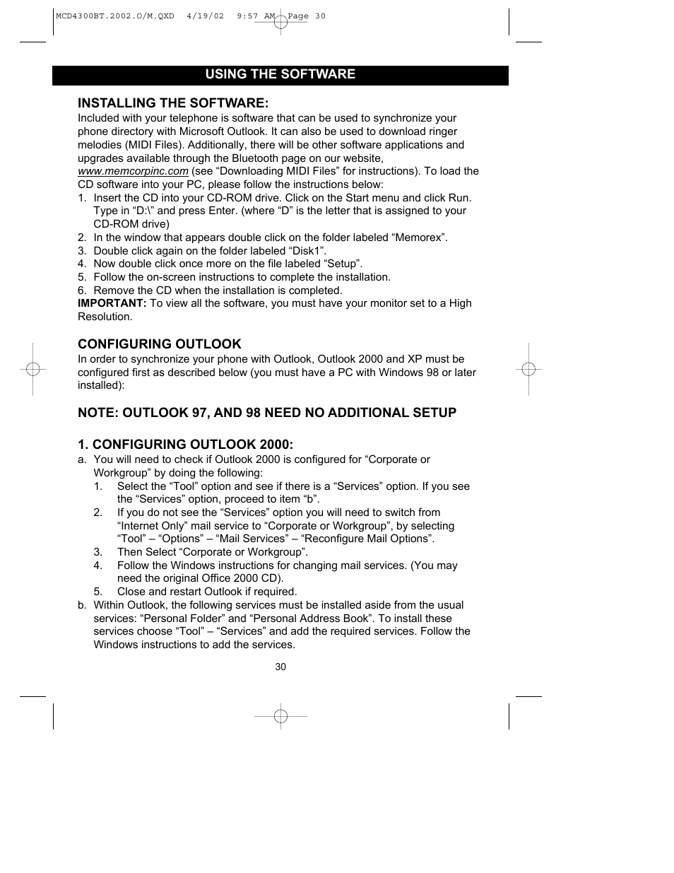 Memorex MCD4300BT User Manual | Page 31 / 37