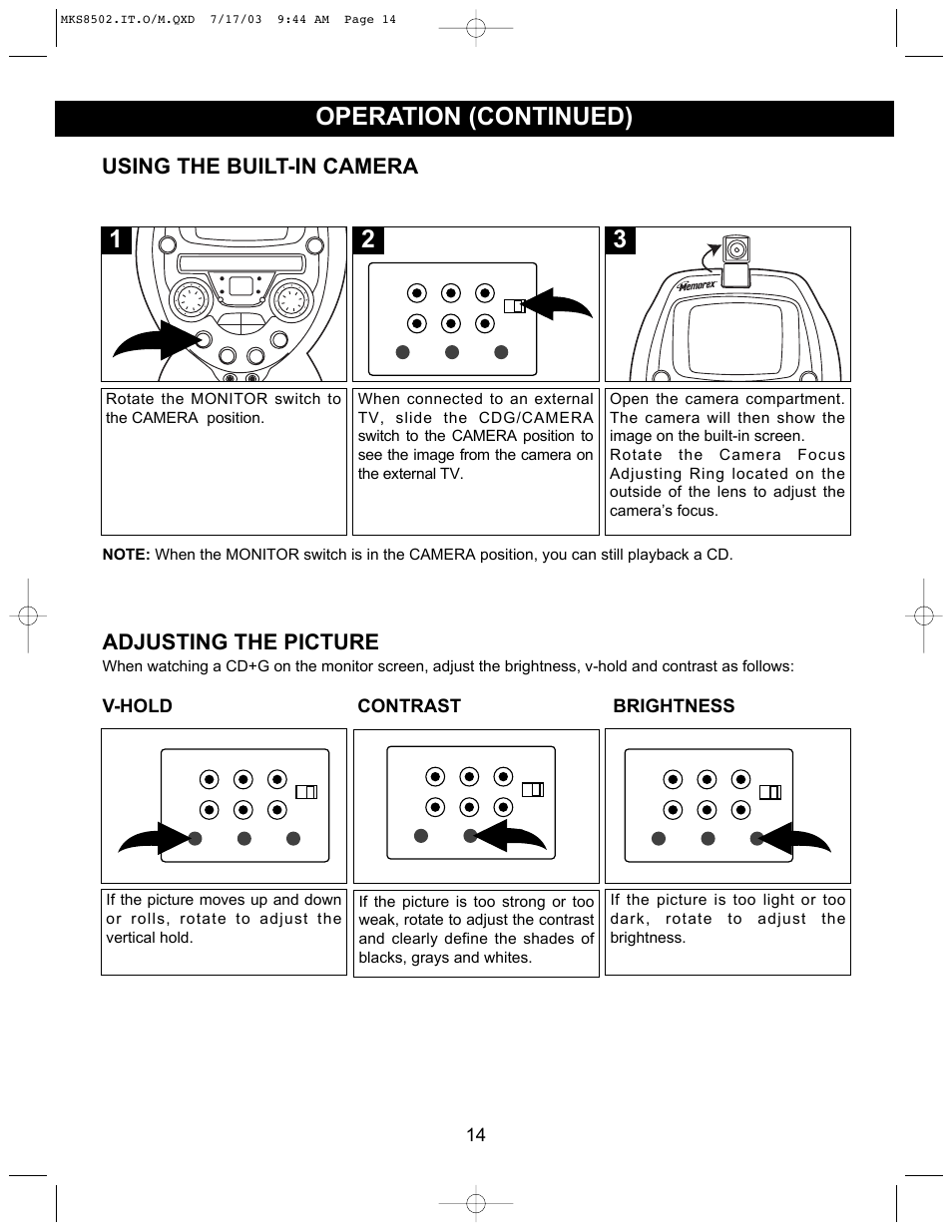 Operation (continued) | Memorex MKS8502 User Manual | Page 15 / 21