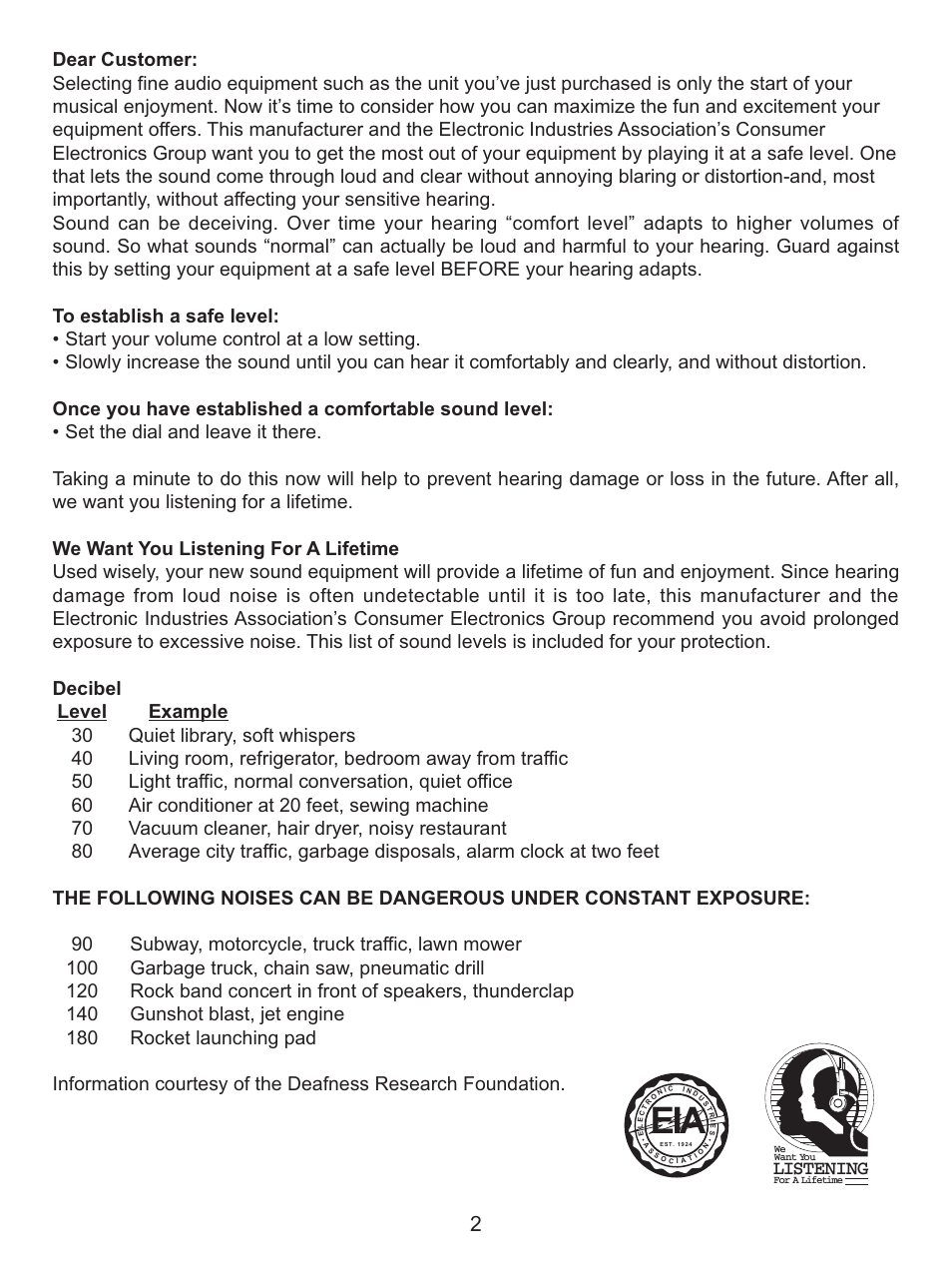 Listening | Memorex MKS8591 User Manual | Page 3 / 23