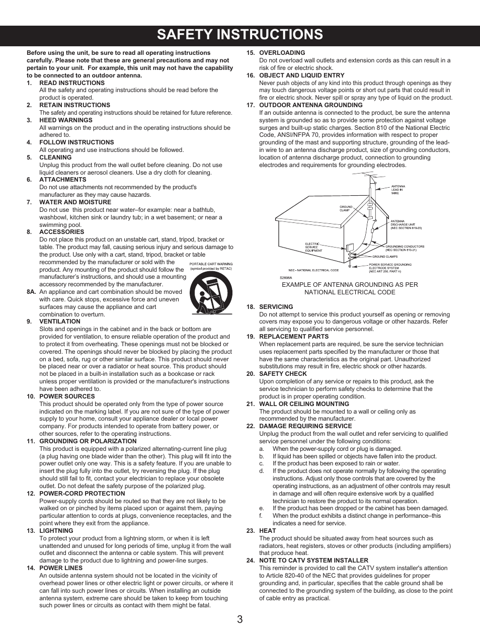 Safety instructions | Memorex MKS8591 User Manual | Page 4 / 23