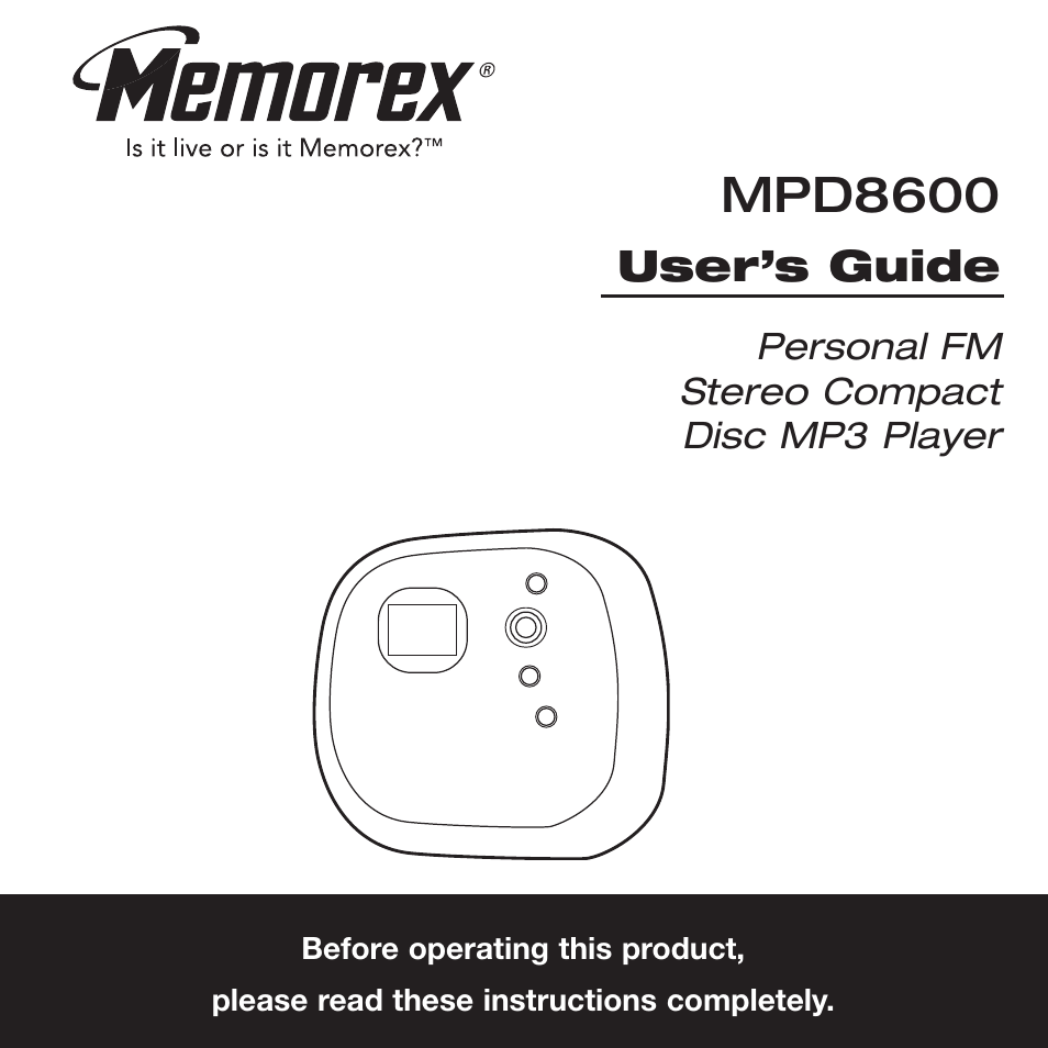 Memorex MPD8600 User Manual | 33 pages