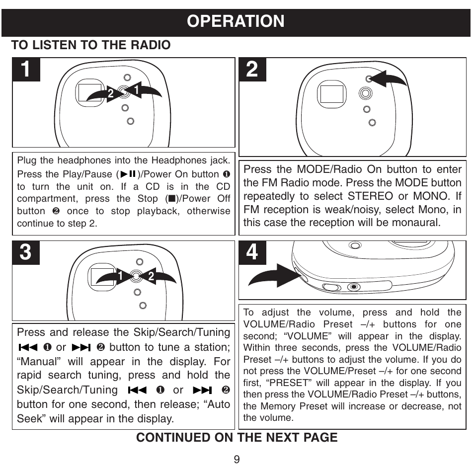 Operation | Memorex MPD8600 User Manual | Page 10 / 33